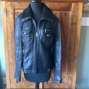 Michael Kors Women’s Leather Biker Jacket Size Medium